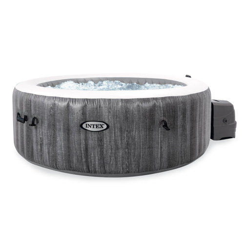 Intex 120 Volt 4 Person 140 Jet Round Inflatable Hot Tub In Grey